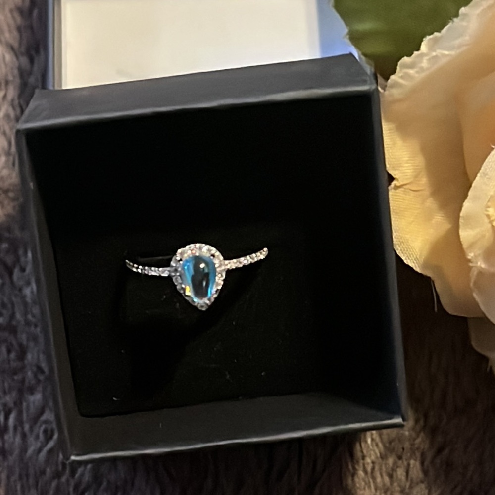 New gorgeous sterling silver water drop moonstone ring size 7 - Picture 2 of 15